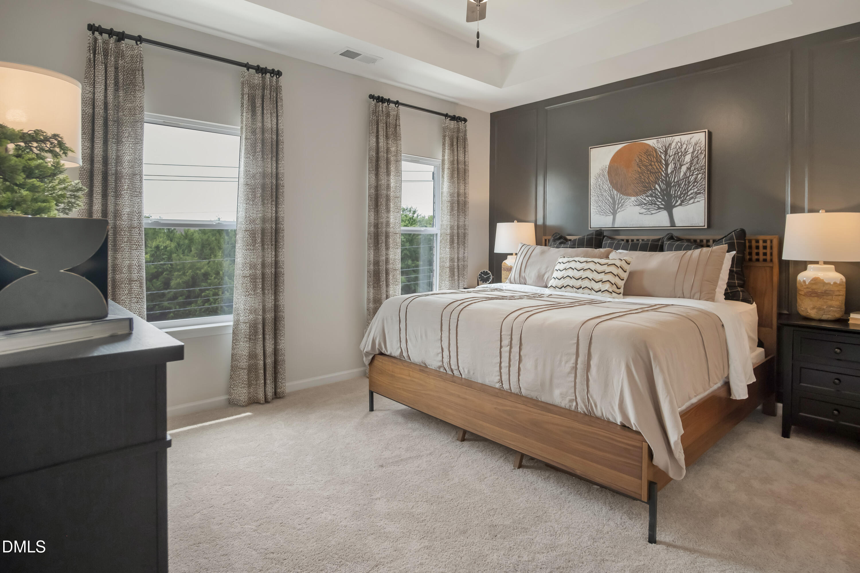 722 Orch Vista Circle Raleigh, NC 27606 - Photo 9 of 30 a bedroom with a large bed and a balcony