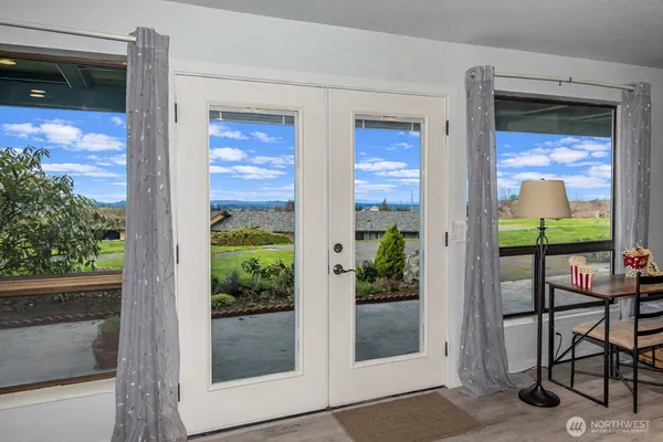 a view of backyard from deck
