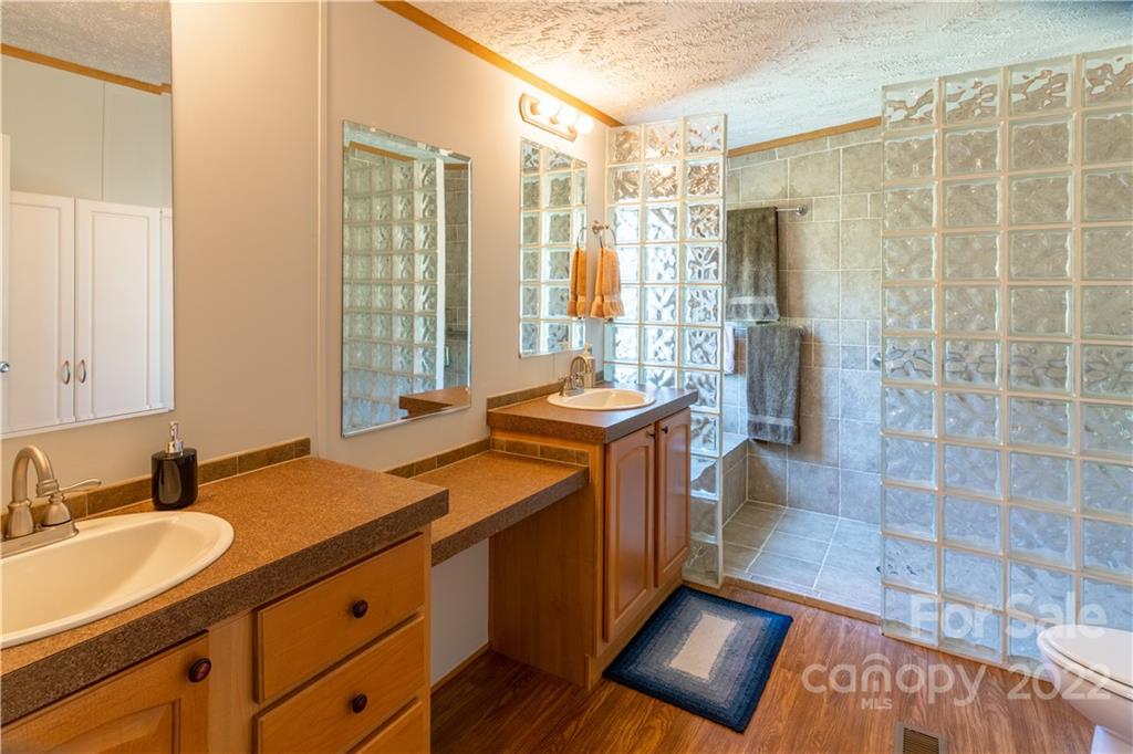 48 Lynn Estate Road Hendersonville, NC 28792 - Photo 16 of 23 a bathroom with a sink double vanity and a shower