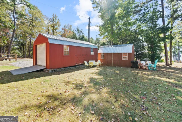 a view of a lake with houses