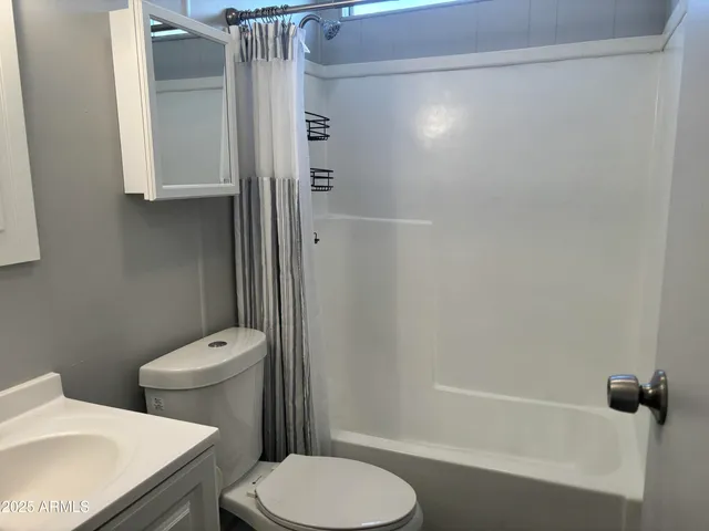 a white toilet sitting next to a bath tub