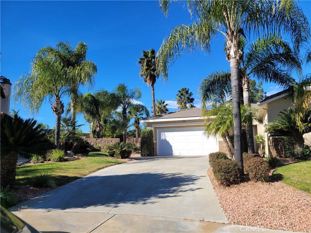 25540 Turfwood Street Menifee, CA 92585 - Photo 1 of 27 a view of a house with a yard and palm trees