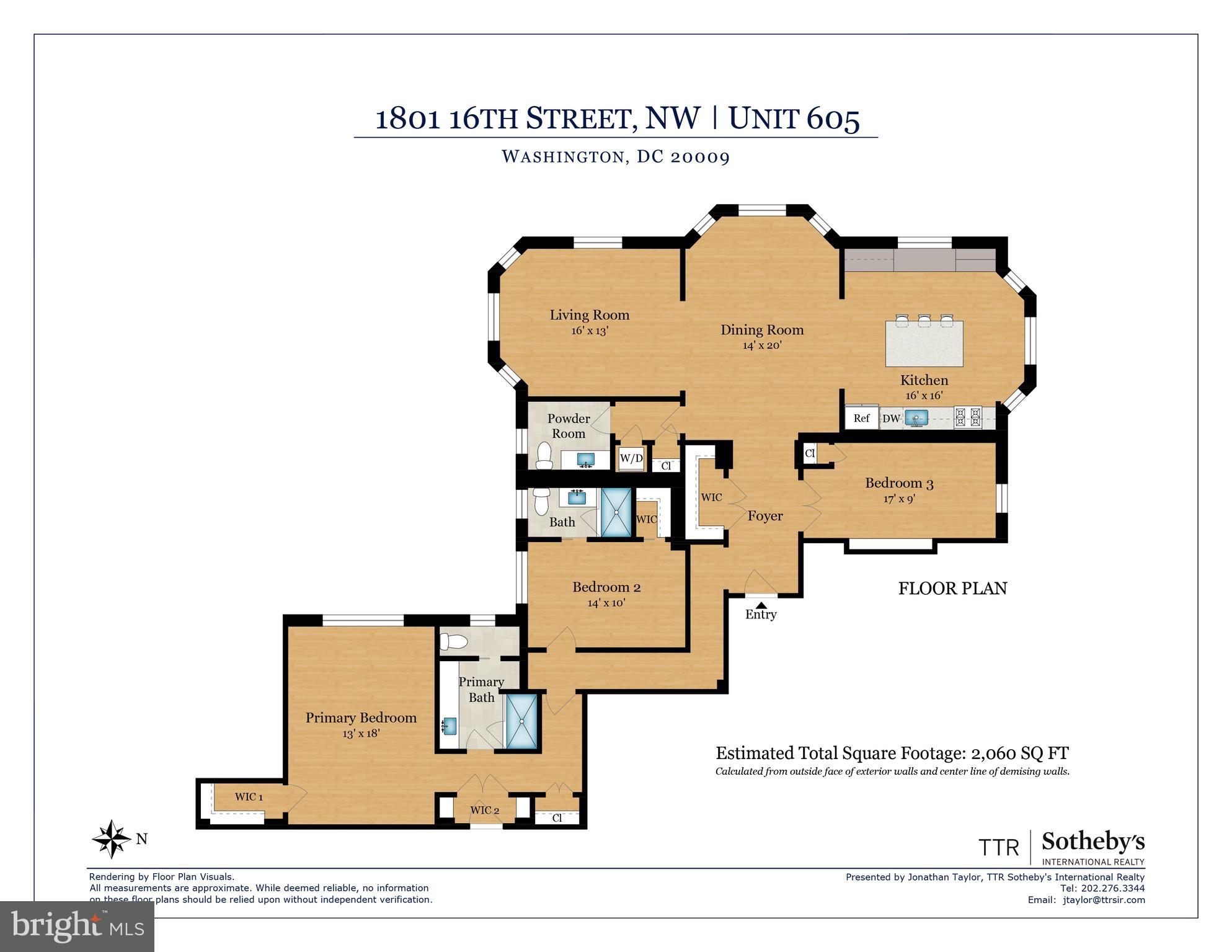 1801 16th Street Northwest, Unit 605 Washington, DC 20009 - Photo 38 of 38 Floor plan