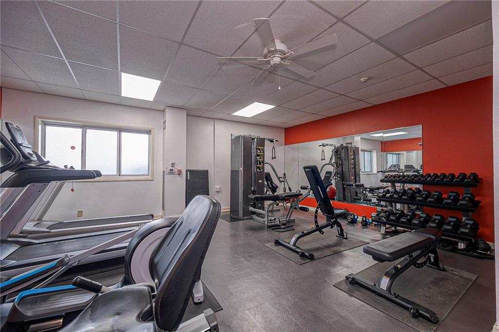5 Bayard Road, Unit 621 Pittsburgh, PA 15213 - Photo 26 of 38 a room with gym equipment and a large window