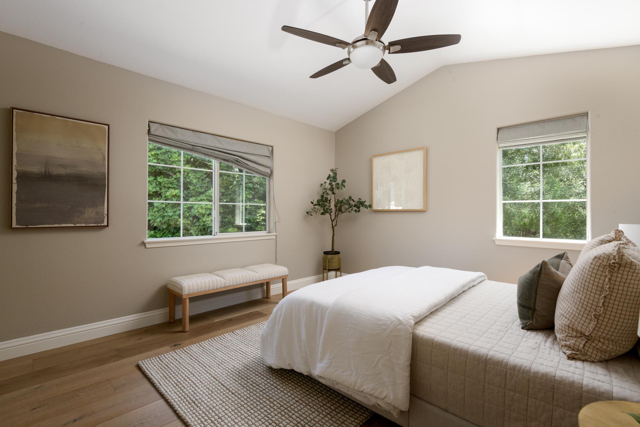 200 Oak View Lane Santa Barbara, CA 93111 - Photo 20 of 35 a bedroom with a bed and a window