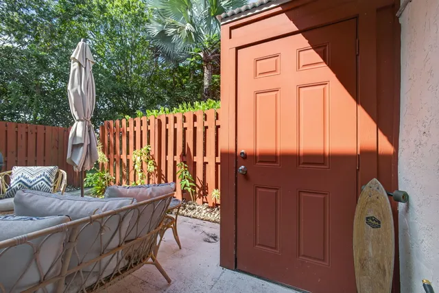 a view of outdoor space with furniture