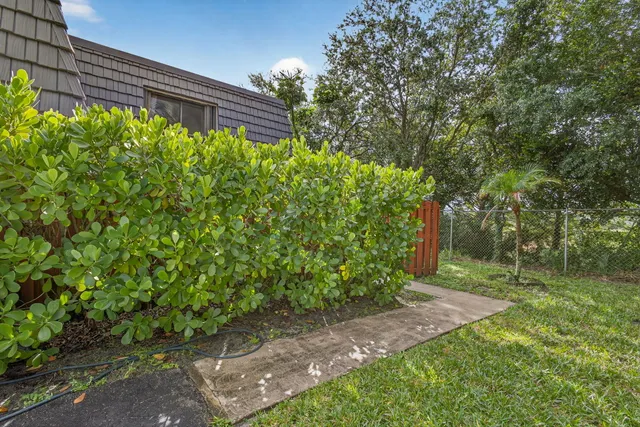 a view of a pathway of a yard