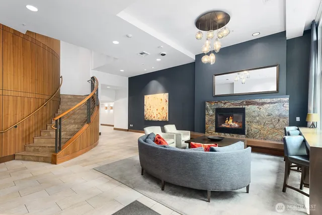 a view of patio with a bench