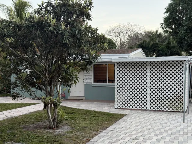 a view of a backyard