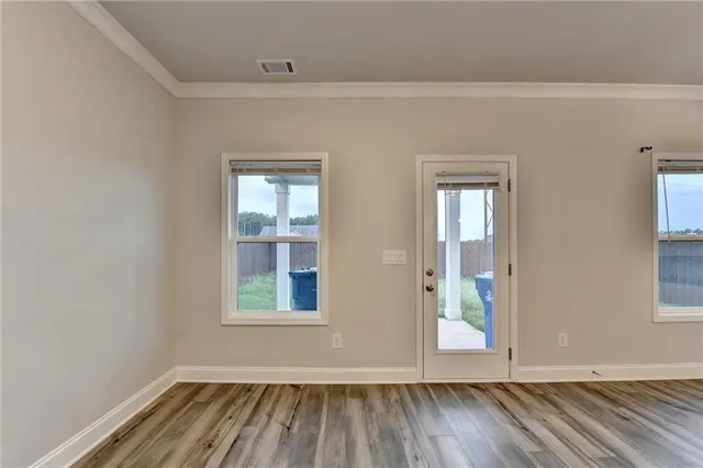 an empty room with a window