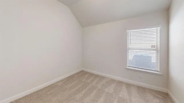 a view of a small space with a window