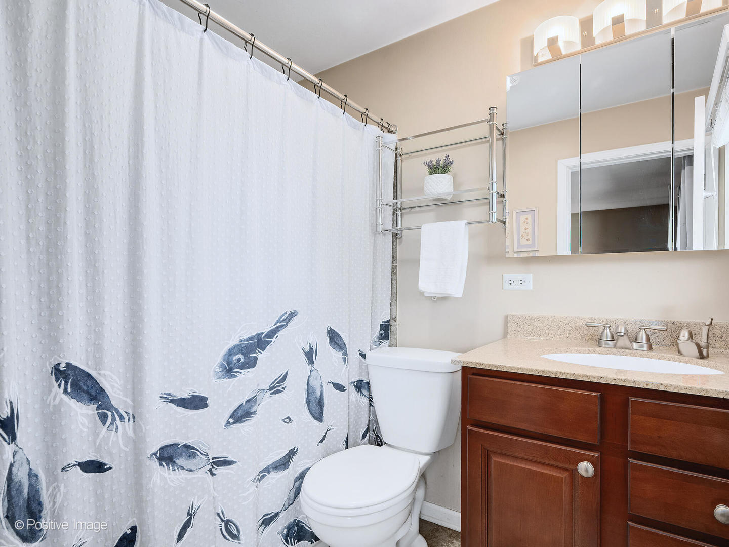 1517 Sequoia Lane Darien, IL 60561 - Photo 15 of 27 a bathroom with a sink a toilet and shower curtain