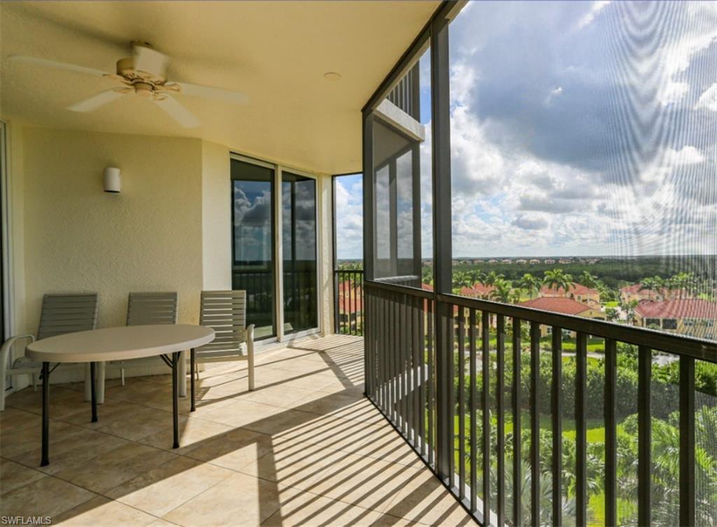 1060 Borghese Lane, Unit 603 Naples, FL 34114 - Photo 19 of 50 Balcony with a ceiling fan
