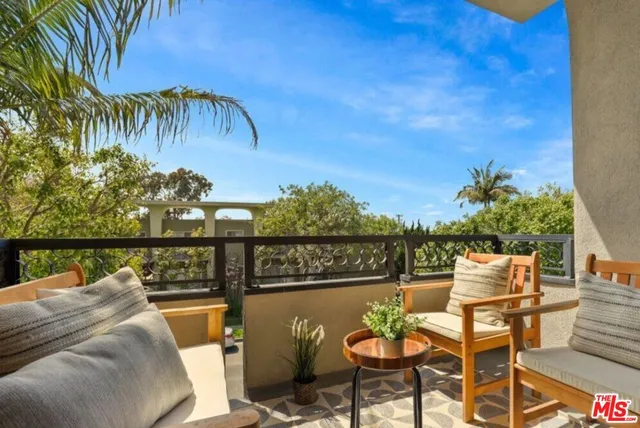 a view of a balcony with lake view