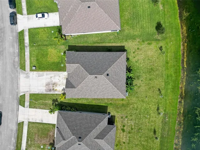 a garden view with a seating space