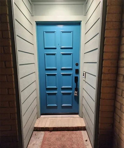 a view of wooden door