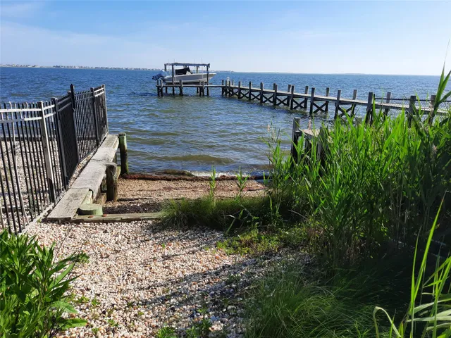 a view of a lake with a mountain in the background