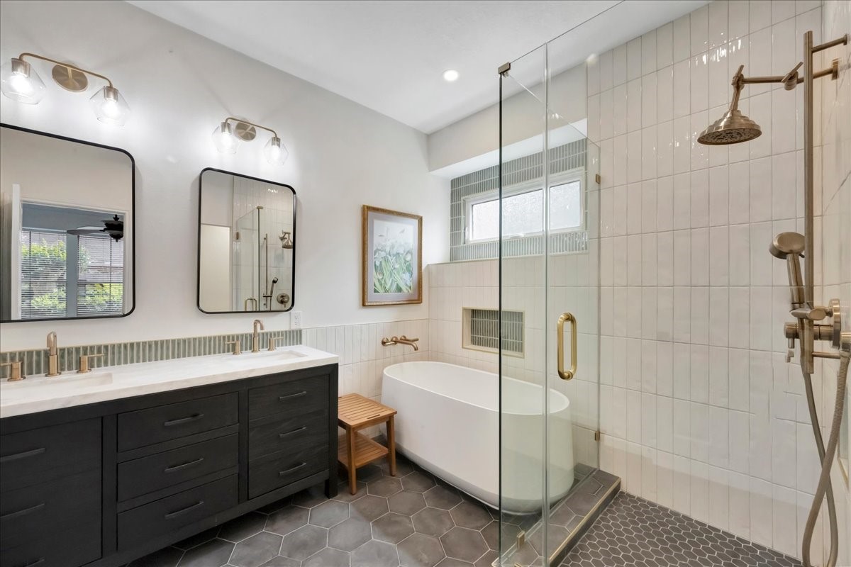 14010 Hazel Ridge Court Houston, TX 77062 - Photo 20 of 38 2025: Reimagined primary bath with luxury touches everywhere. ($31K renovation)