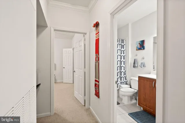 a bathroom with a toilet and a shower curtain
