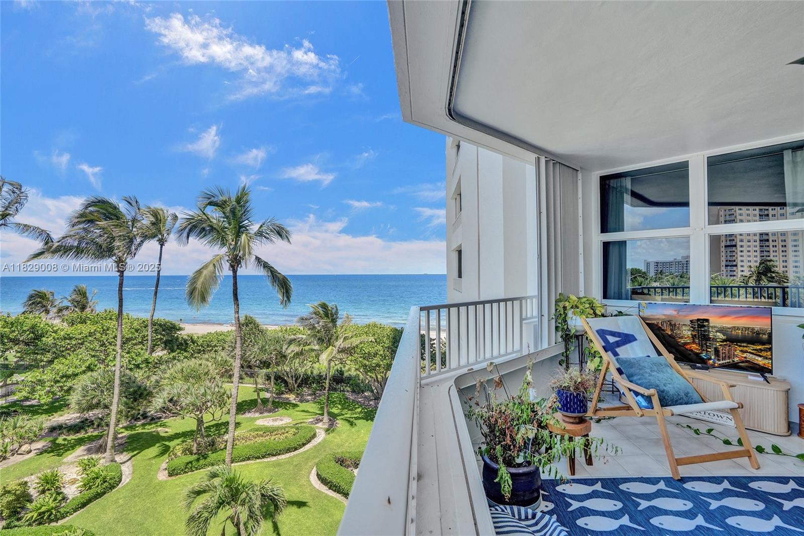 1340 South Ocean Boulevard, Unit 403 Pompano Beach, FL 33062 - Photo 53 of 74 a view of balcony with furniture