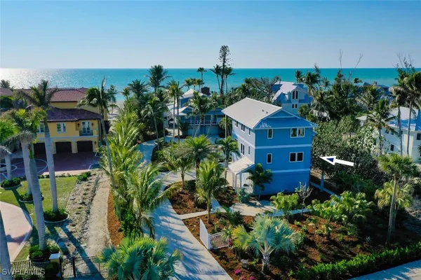 an aerial view of a house