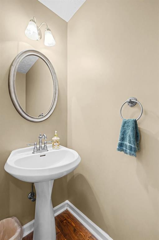 218 Amaranth Court Ball Ground, GA 30107 - Photo 19 of 46 a bathroom with a sink a mirror and a toilet