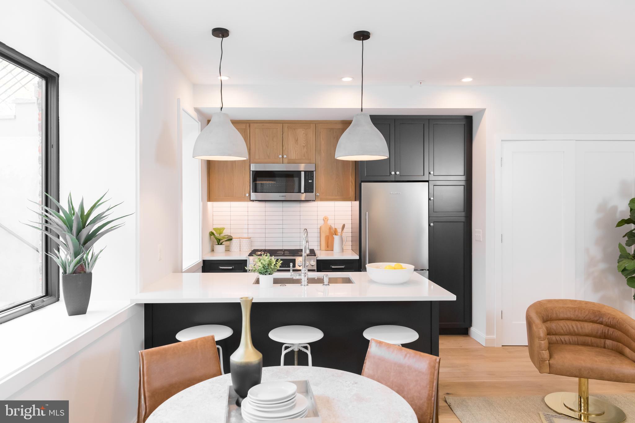 2248 Ontario Road Northwest, Unit 1 Washington, DC 20009 - Photo 3 of 23 Two-tone kitchen with European appliance package