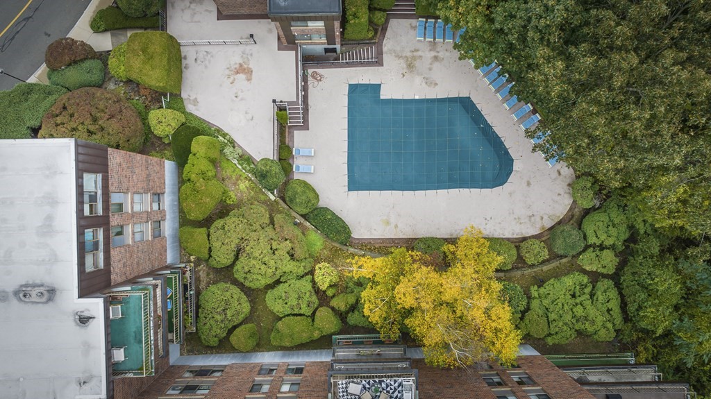 1002 Paradise Road, Unit PHE Swampscott, MA 01907 - Photo 6 of 23 an aerial view of a house with a garden