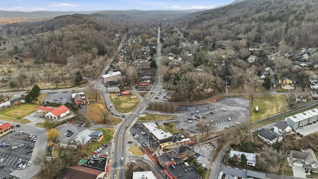 an aerial view of a city
