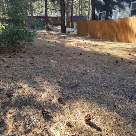 a view of a backyard of the house