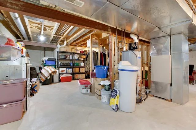a view of a room with stairs