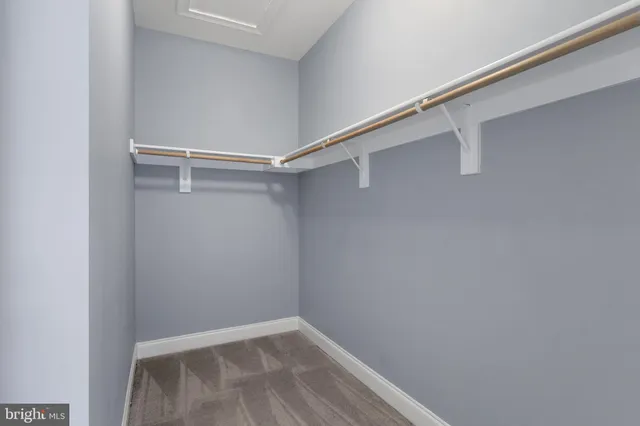 a view of an empty walk in closet