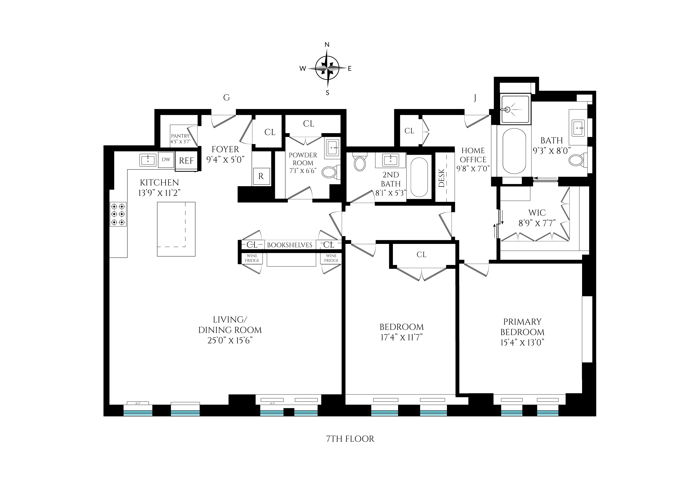 470 West 24th Street, Unit 7GJ Manhattan, NY 10011 - Photo 11 of 11 a picture of a floor plan