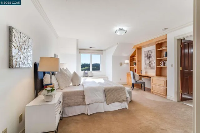 a view of a lake with a building in the background