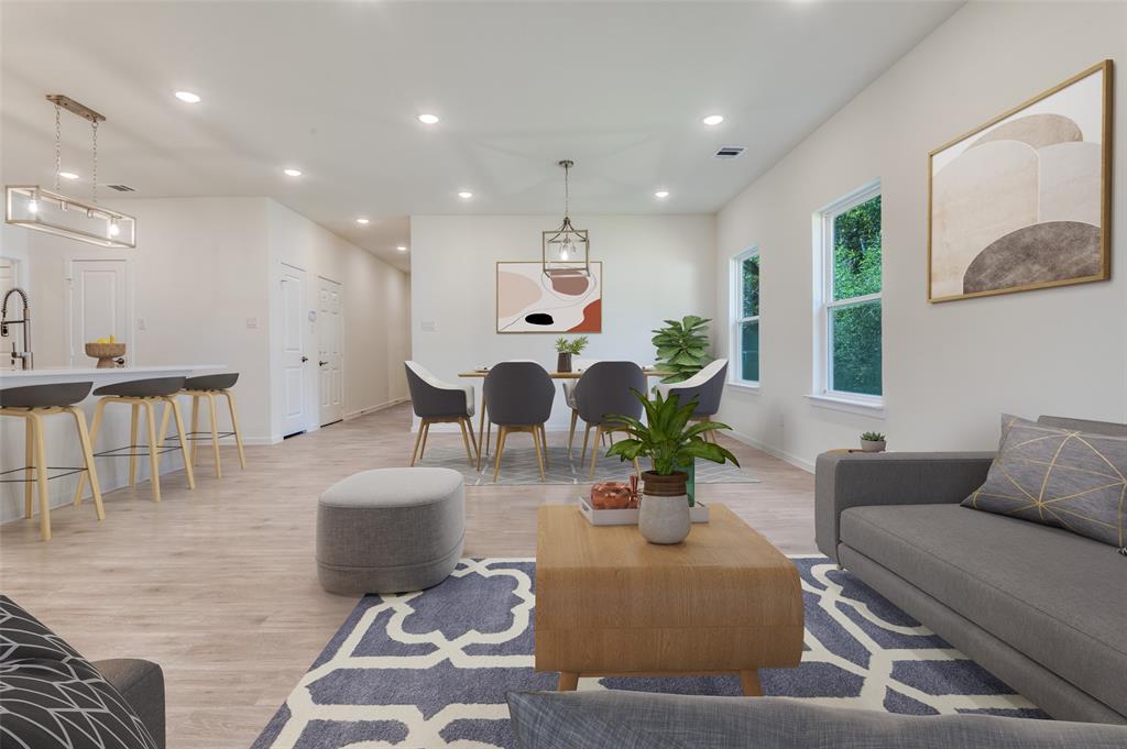 608 Southwest 3rd Street Kerens, TX 75144 - Photo 5 of 25 Living area featuring recessed lighting and light wood finished floors