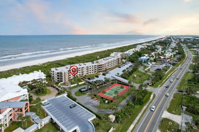 an aerial view of a resort