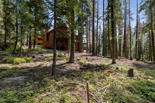 a backyard of a house with lots of green space