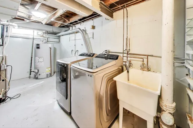 a garden view with a seating space