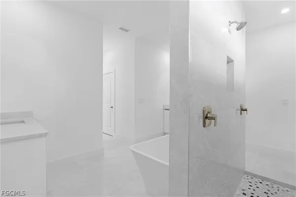 a bathroom with a shower