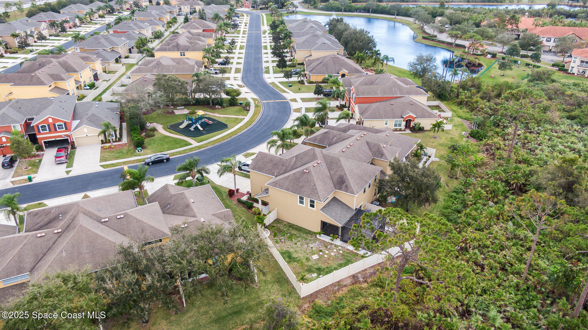 3226 Arden Circle Melbourne, FL 32934 - Photo 43 of 43 an aerial view of residential house with outdoor space and swimming pool