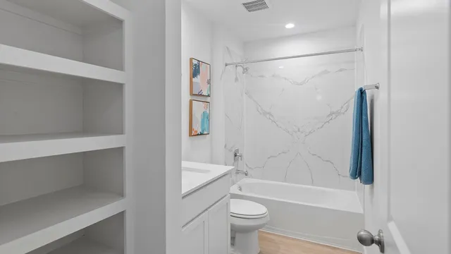 a bathroom with a toilet and a bathtub