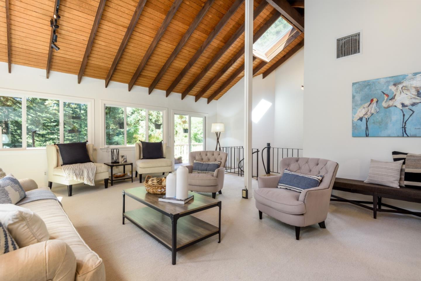 8 Big Tree Way Woodside, CA 94062 - Photo 5 of 31 a living room with furniture and a large window