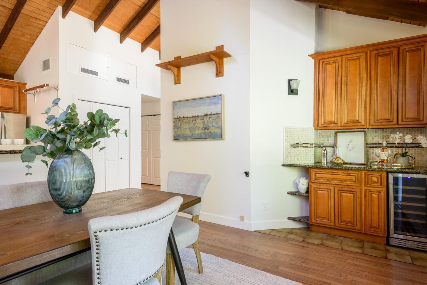 8 Big Tree Way Woodside, CA 94062 - Photo 9 of 31 a view of a kitchen with a potted plant on a counter