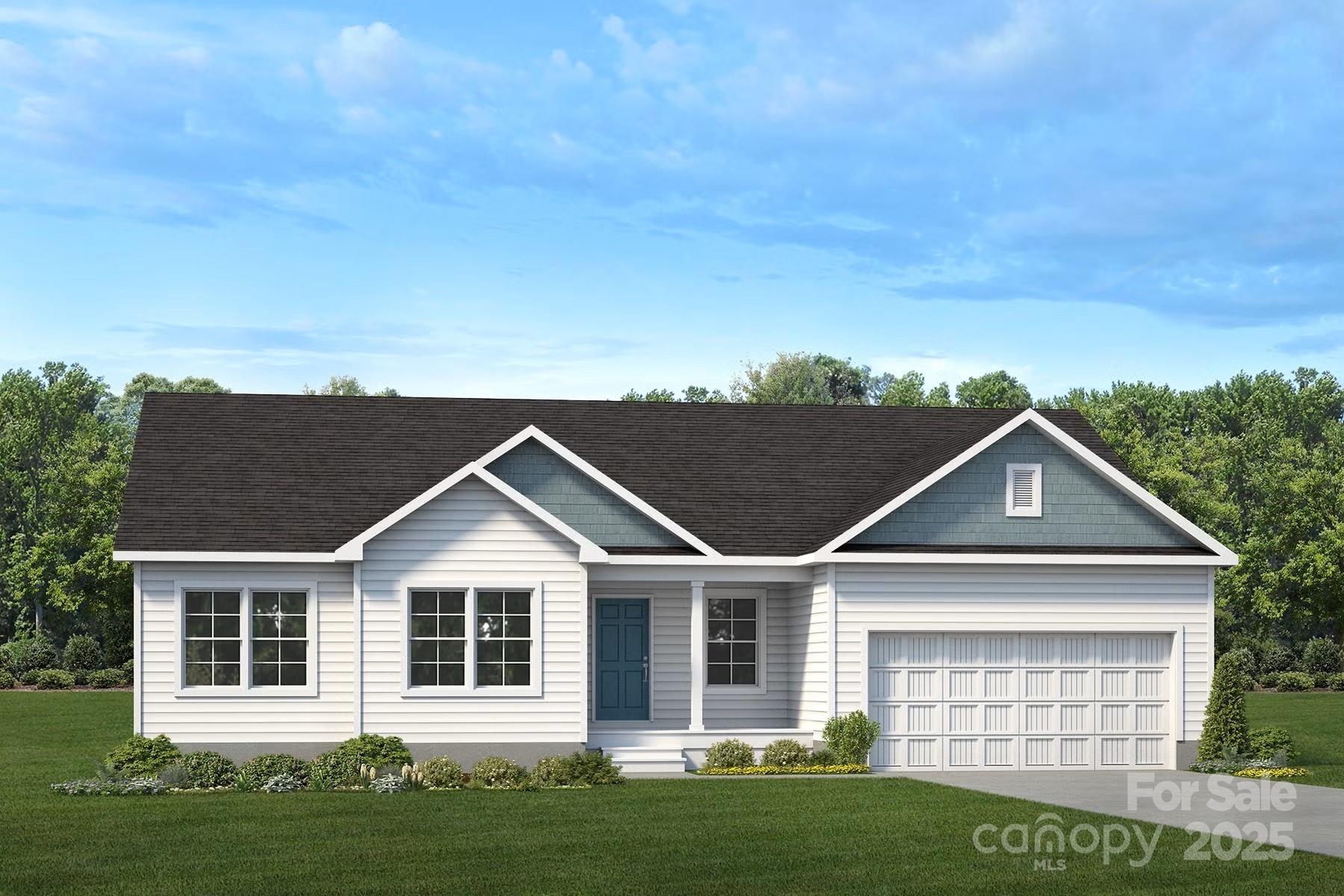 front view of a house with a yard