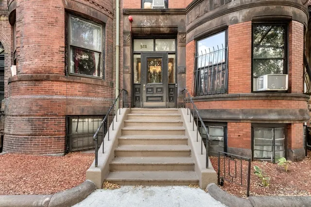 a front view of a house with a window