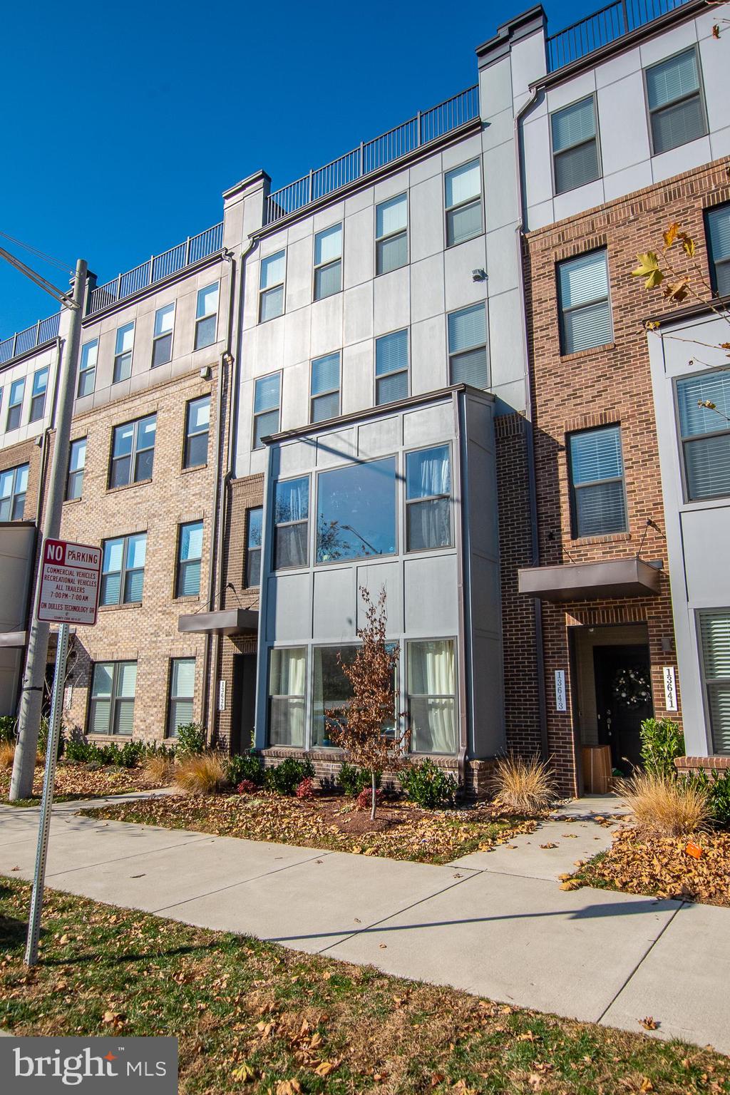 a front view of a building