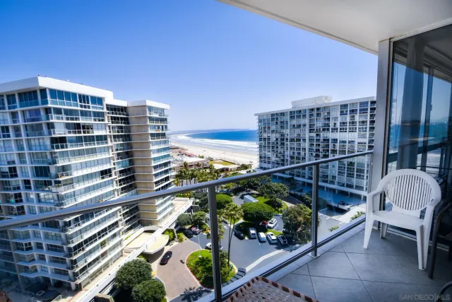 a city view with tall buildings