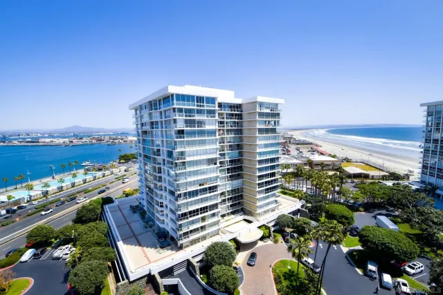 a view of a city with tall buildings