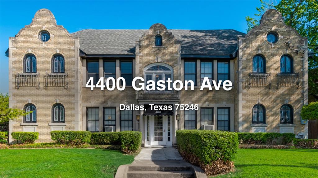 4400 Gaston Avenue, Unit 3 Dallas, TX 75246 - Photo 10 of 10 a front view of multi story residential apartment building with yard and green space