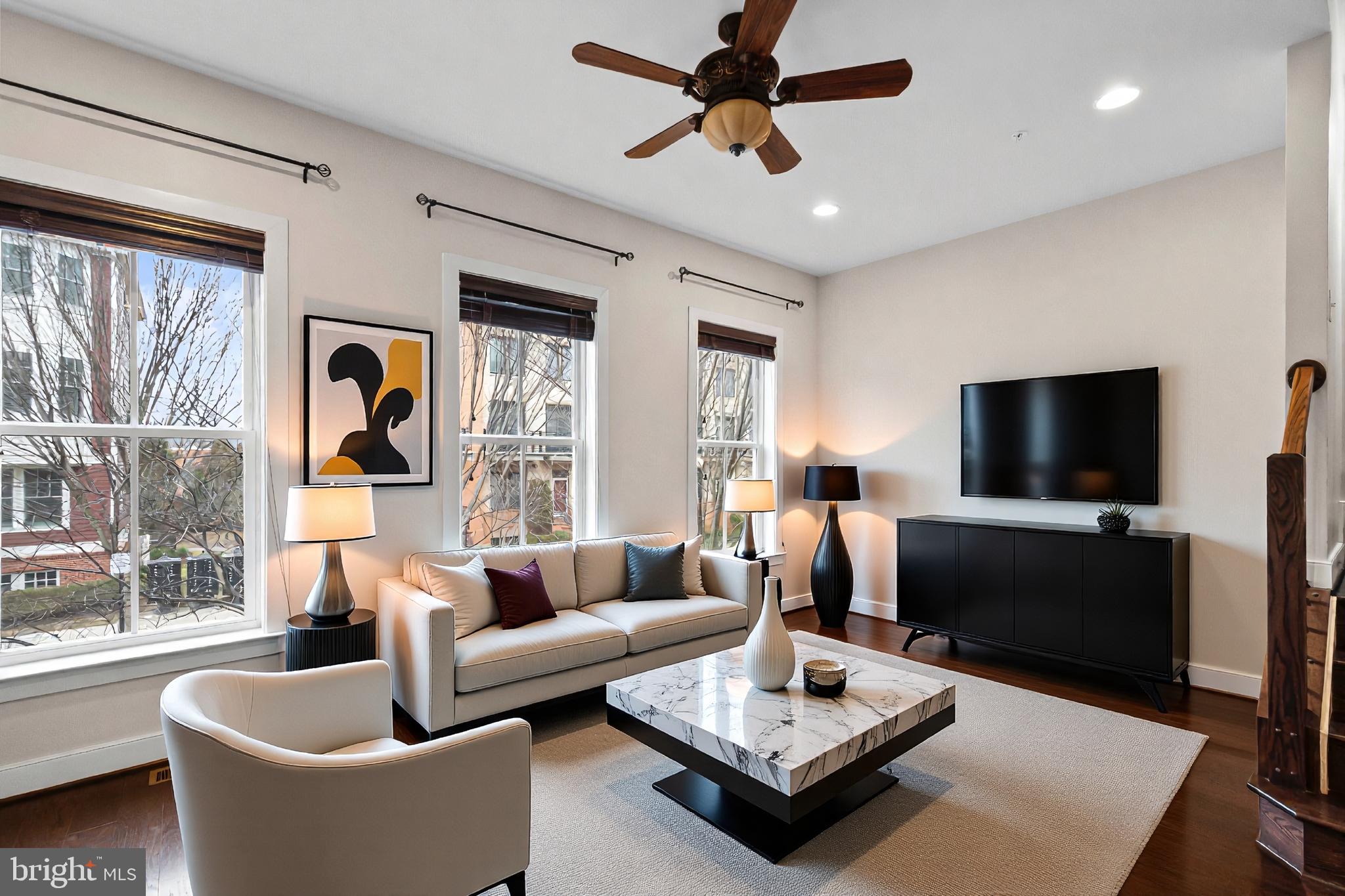 1417 Van Valkenburgh Lane Alexandria, VA 22301 - Photo 10 of 45 a living room with furniture and a flat screen tv